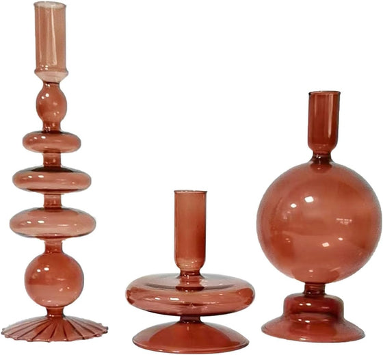 Candlestick Holders, Glass Candle Holders for Table Centerpiece