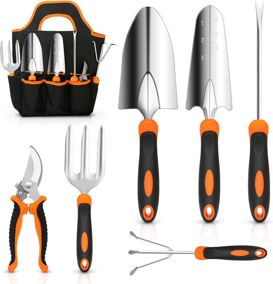 Garden Tool Set, CHRYZTAL Stainless Steel Heavy Duty Gardening Tool Set, with Non-Slip Rubber Grip