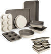 All-In-One Nonstick Bakeware Set, Stackable and Space Saving Design includes Round and Square Pans