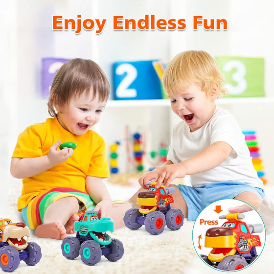 Toy Cars for 1 Year Old Boy Gifts Monster Trucks Boys Toys for 1 2 3 Year Old Boys Girls Kids