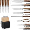 15 PCS Knife Block Set, Ultra Sharp High Carbon Stainless Steel with Wooden Handle