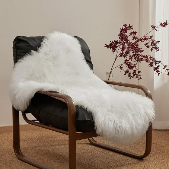 White Small Area Rugs, Fluffy Sheepskin Fur Rug, Ultra Soft 2x3 Ft Rugs