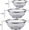 3 Pack 18/8 Stainless Steel Colander Sieves(5-Quart, 4-Quart and 3-Quart), Mesh Strainer Net Baskets with Handles