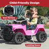 12V Kids Ride On Truck Car w/Parent Remote Control, Spring Suspension, LED Lights, AUX Port - Pink