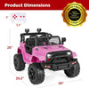 12V Kids Ride On Truck Car w/Parent Remote Control, Spring Suspension, LED Lights, AUX Port - Pink