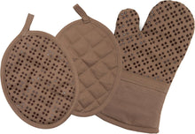  Oven Mitt and Pot Holders Silicone Set of 3, Non-Slip Kitchen Hot Pads and Oven Mitts Set