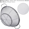 3 Pack 18/8 Stainless Steel Colander Sieves(5-Quart, 4-Quart and 3-Quart), Mesh Strainer Net Baskets with Handles