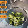 3 Pack 18/8 Stainless Steel Colander Sieves(5-Quart, 4-Quart and 3-Quart), Mesh Strainer Net Baskets with Handles