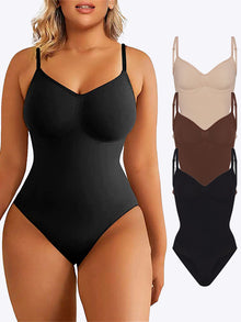  Sculpting Round neck bodysuit | Narrow Strap